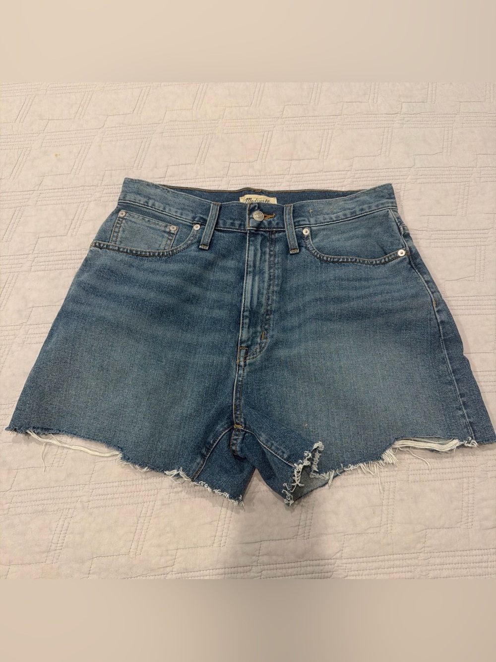 Madewell The Momjean short High-Rise Denim Cutoff Shorts